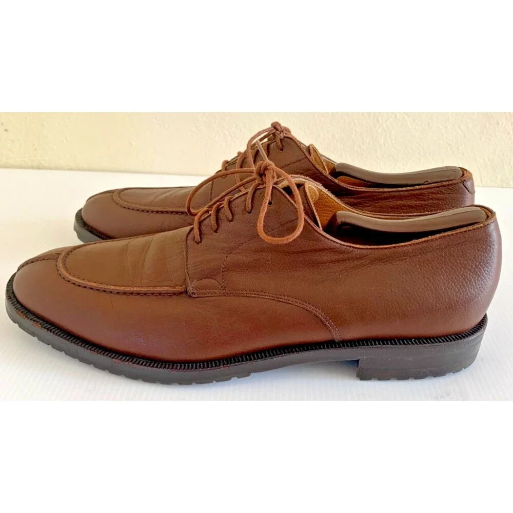 Peter Huber Brown Moustache Clipper Split Toe Derbys  Shoes Sz 10 Made in Italy